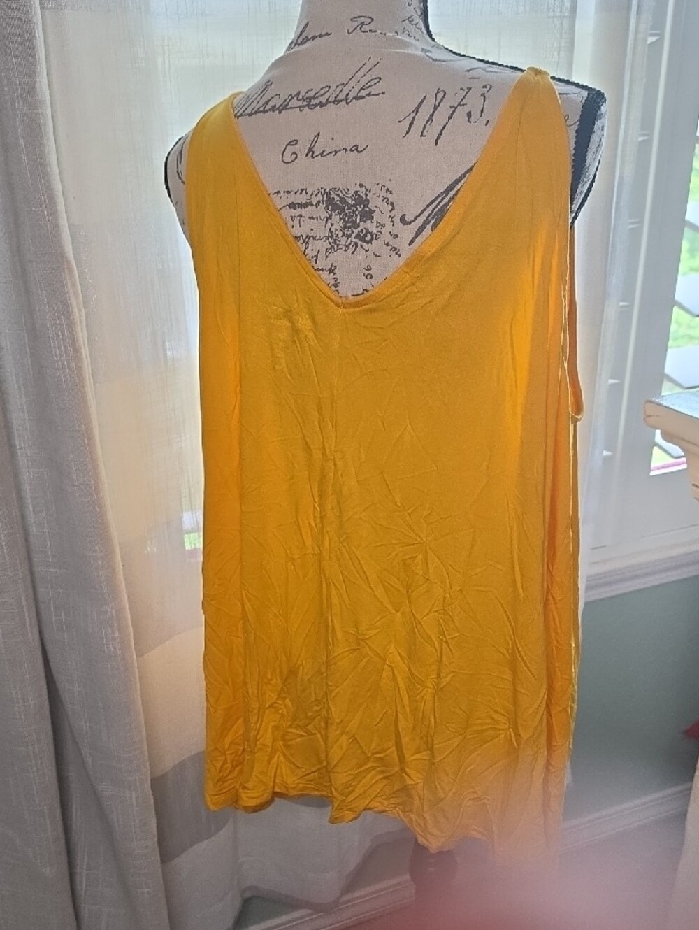 torrid Yellow Graphic Tank Top with Pink Text - Picture 2 of 4